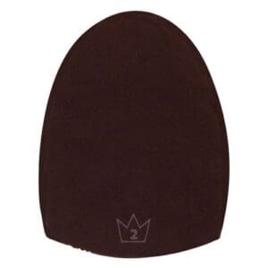 Simple brown beanie hat with a small crown logo.