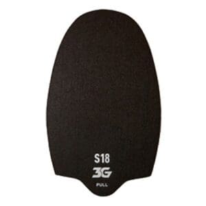 Black skimboard with S18 and 3G logos.