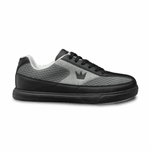 Sleek black and gray sneaker with a modern design and subtle branding.