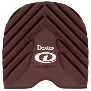 Brown Dexter golf shoe sole with textured chevron pattern.