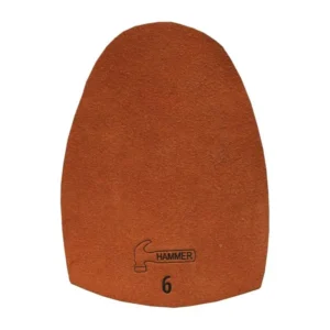 Brown leather shoe sole with size 6 marking.