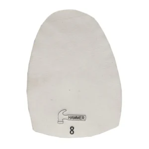 White silicone foot pad with size 8 marking.