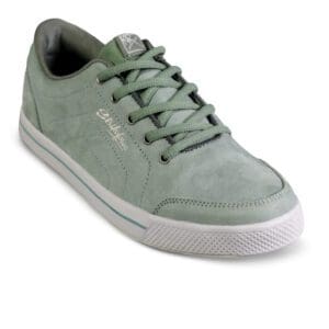 Light green casual sneaker with white sole and laces.