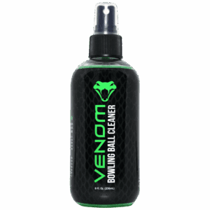 Black spray bottle of Venom Basketball Cleaner with green and white text.