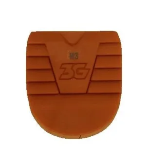 Brown rubber heel pad with 3G logo and textured design.